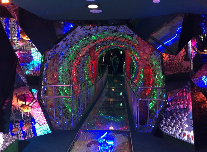 竹島ファンタジー館の貝殻でできた光のトンネルの入り口